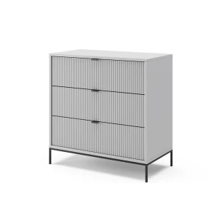 Sidebord Eliza Grå 80 x 81.2 cm med 3 skuffer Vicco