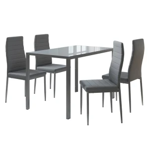 Spisebordssæt Grand Grå 120 x 75 cm Sæt med 4 stk. Vicco