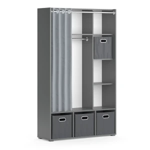Kleiderschrank Luigi Grau 38 x 178.1 cm Mit Faltboxen (grau) Vicco
