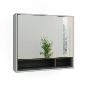 Badspiegelschrank Beatrice Grau/Anthrazit 80 x 72 cm Vicco
