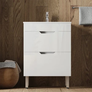 Waschbeckenunterschrank Clayton Weiß 2 Teile, Unterschrank 80 cm livinity®