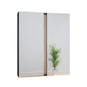 Badeværelsesskab med spejl Gloria Antracit 70.4 x 84 cm med 2 døre Vicco