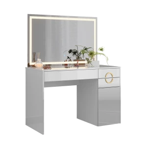 Makeupbord Adela Hvid 115 cm med LED-spejl Vicco