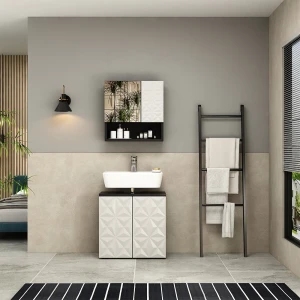Badmöbel-Set Edge Schwarz 2 Teile livinity®