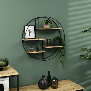 Wandregal Fyrk Eiche 55 x 55 cm Rund livinity®