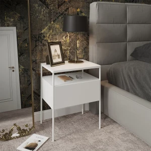 Nachttisch Mira Weiß 40 x 50 cm livinity®