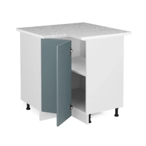 Eckunterschrank R-Line Blau-Grau 75.6 cm , AP Marmor livinity®