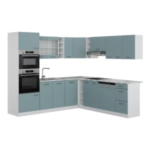 Hjørnekøkken R-Line Blågrå/hvid 247 x 46 cm uden bordplade Vicco