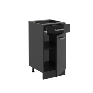 Küchenunterschrank R-Line Schwarz Hochglanz 40 cm ohne Arbeitsplatte livinity®