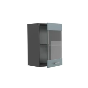 Küchenglasschrank R-Line Blau-Grau 40 cm livinity®