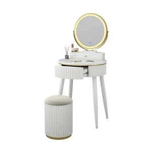 Toiletbord Gesa Hvid 60 cm med LED-spejl i 3 nuancer af hvid, dæmpbar Vicco