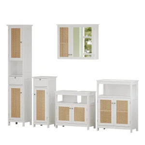 Badmöbel-Set Rosario Weiß 5 Teile, mit Hochschrank Vicco