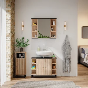 Badmöbel-Set Aquis Sonoma 3 Teile livinity®