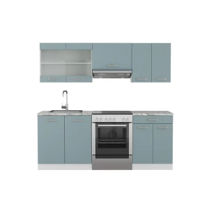 Cuisine R-Line Bleu-gris/blanc 200cm sans PT Vicco