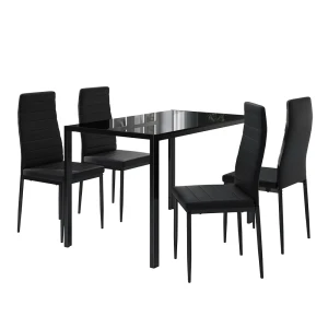 Spisebordssæt Grand Sort 120 x 75 cm Sæt med 4 stk. Vicco