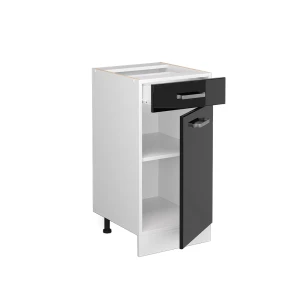 Küchenunterschrank R-Line Schwarz Hochglanz 40 cm ohne Arbeitsplatte livinity®