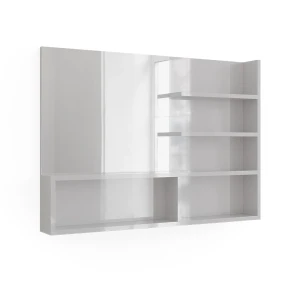 Lustro łazienkowe  Biały wysoki połysk 89.8 x 65 cm z otwartymi przedziałami Vicco