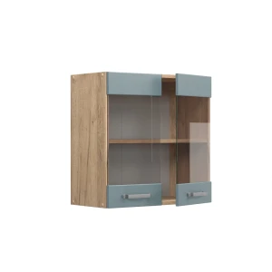 Küchenglasschrank R-Line Blau-Grau 60 cm livinity®