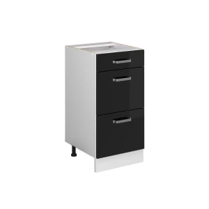 Universal underskab R-Line Sort højglans 40 cm med skuffer, uden bordplade Vicco