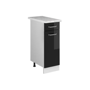 Universal underskab R-Line Sort højglans 30 cm med skuffe, med bordplade Vicco