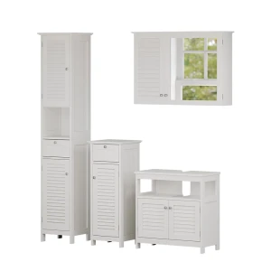 Badmöbel-Set Riad Weiß 4 Teile, Option 1 Vicco