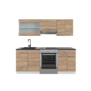 Cuisine R-Line Sonoma/blanc 200cm , PT Anthracite Vicco