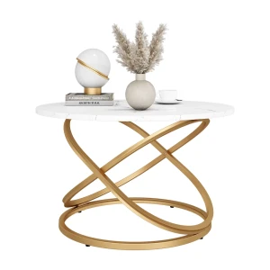 Sofabord Calgary Hvid/Guld 79.5 x 46 cm med stor arbejdsflade Vicco