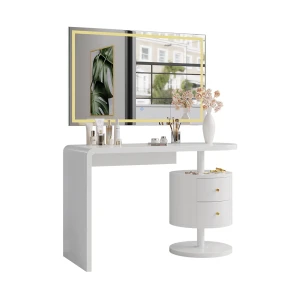 Makeupbord Lara Hvid 120 cm med LED-spejl Vicco