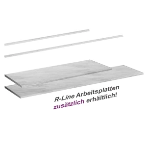 Küchenarbeitsplatte R-Line Weiß/Marmor 160 cm livinity®