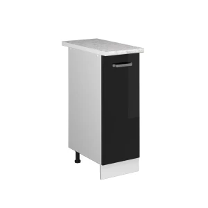 Universal underskab R-Line Sort højglans 30 cm med dør, med bordplade Vicco