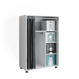 Tøjskab Doros Hvid 100 x 146.6 cm med foldekasser Vicco