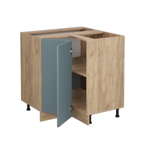 Eckunterschrank R-Line Blau-Grau 75.6 cm ohne Arbeitsplatte livinity®