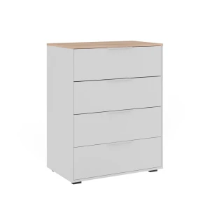 Skænk Betti Hvid/Sonoma 30 x 83.6 cm med 4x skuffe Vicco