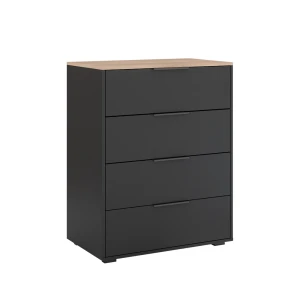 Skænk Betti Antracit/Sonoma 30 x 83.6 cm med 4 skuffer Vicco