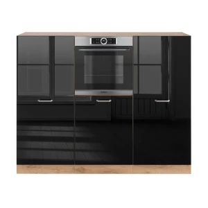 Bloco de cozinha R-Line Preto alto brilho/carvalho Goldkraft 180 cm sem bancada Vicco