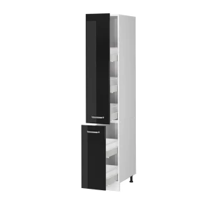Apothekerschrank R-Line Schwarz Hochglanz 30 cm livinity®