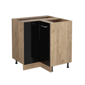 Szafka narożna R-Line Czarny wysoki połysk 75.6 cm bez blatu roboczego Vicco