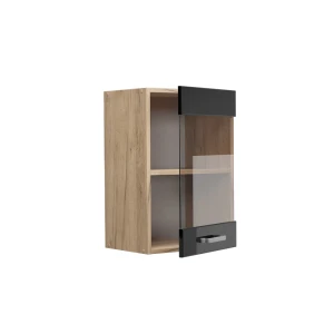 Küchenglasschrank R-Line Schwarz Hochglanz 40 cm livinity®
