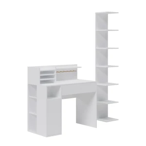 Skrivebord  Hvid 2 dele, med boghylde Vicco