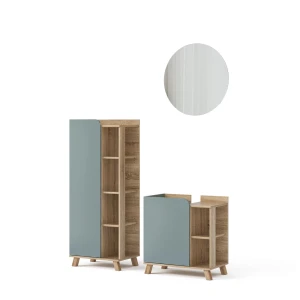 Set di mobili da bagno Karen Sonoma/blu 3 parti Vicco
