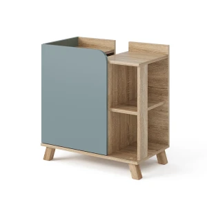 Vaskeskab til håndvask Karen Sonoma/blå 60 x 65 cm med dør og åbne rum Vicco