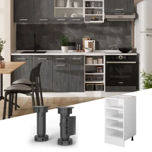 Küchenregal R-Line Weiß 40 cm , AP Eiche livinity®