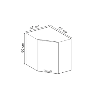 Eckhängeschrank R-Line Schwarz Beton 57 cm Vicco