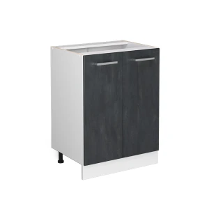 Küchenunterschrank R-Line Schwarz Beton 60 cm ohne Arbeitsplatte Vicco