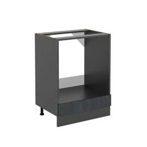 Herdumbauschrank R-Line Schwarz Beton 60 cm ohne Arbeitsplatte Vicco