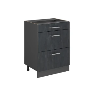 Keukenonderkast R-Line Zwart beton 60 cm zonder werkblad Vicco