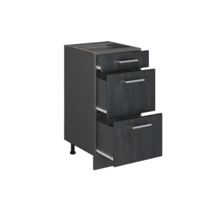 Küchenunterschrank R-Line Schwarz Beton 40 cm ohne Arbeitsplatte livinity®