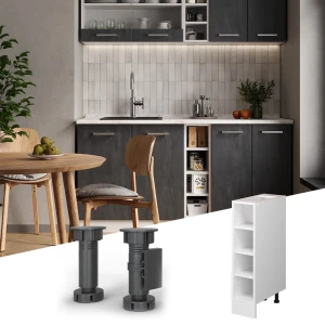 Küchenregal R-Line Weiß 20 cm , AP Anthrazit livinity®