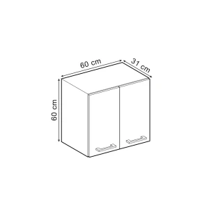 Hängeschrank R-Line Schwarz Beton 60 cm Vicco