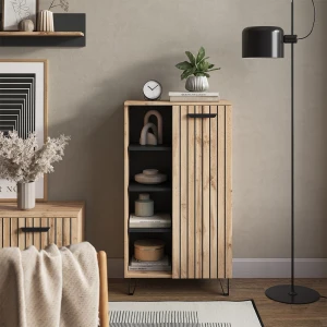 Kommode Amber Braun 35 x 110 cm mit 1 Tür livinity®